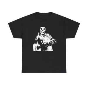 Johnny Cash The Misfits Middle Finger Black Skull T shirt