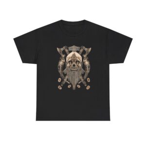 Vikings Skull Beard Runes Axe T Shirt