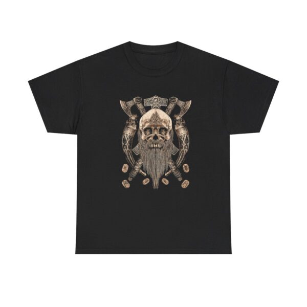 Vikings Skull Beard Runes Axe T Shirt